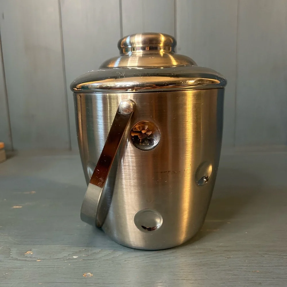 Vintage Marquis by Waterford Dimpled Stainless Steel Ice Bucket w/Lid